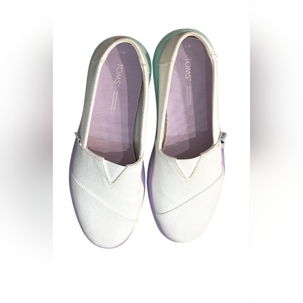 TOMS Women's White Canvas Slip-On Shoes